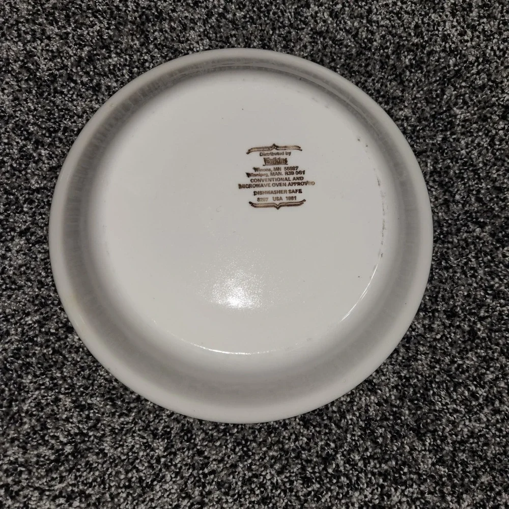 Vtg Watkins Deep Dish Pizza Recipe Ceramic Pie Plate Dish Rare HTF Discontinued